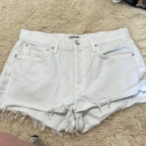AGOLDE white jean shorts 30